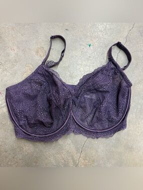 Adore Me Deep Purple Lace Underwire Bra